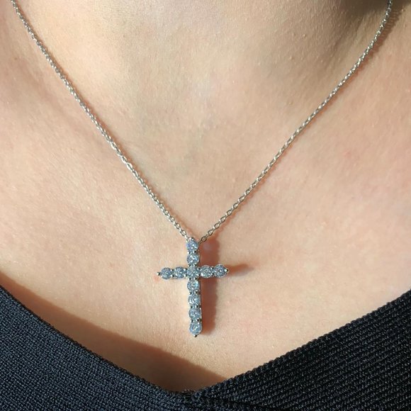 NEW Cross 925 Silver Necklace - Picture 1 of 5